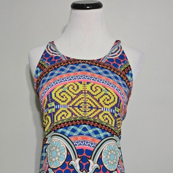 Chic Hale Bob Designer Halter Tank Top S Womens Mixed Geometric Boho Wanderlust - Picture 4 of 13